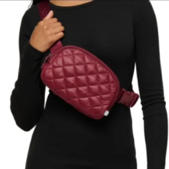 Lole Quilted Wine Crossbody Bag NWT