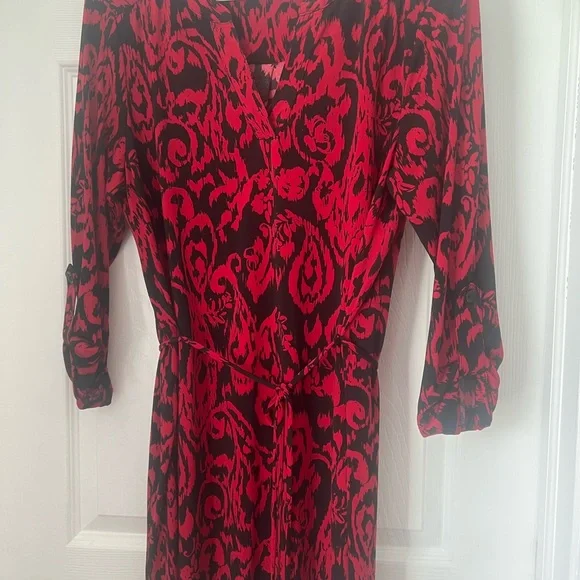 Luxology Red and Black Abstract Dress