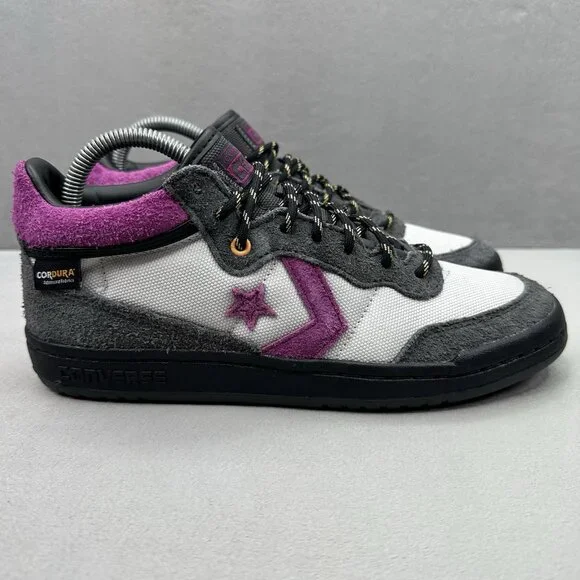 Converse‎ Fastbreak Mid Womens Sz 8.5 Skate Shoes Dark Matter Cordura Suede Grey