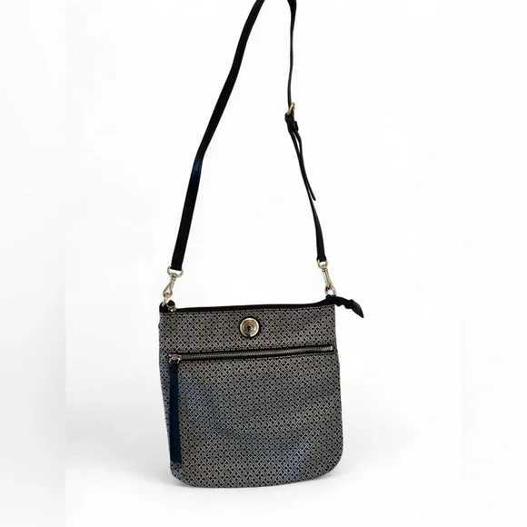 Tommy Hilfiger Crossbody Bag Black White Signature Logo with Adjustable Strap