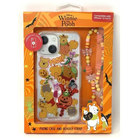 Disney Winnie The Pooh Halloween Skinnydip iPhone 13 / 14 / 15 Case Beaded Strap