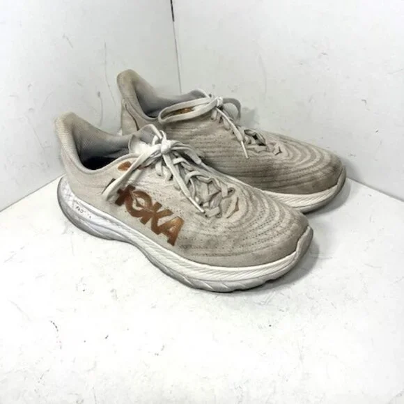 Hoka One One Women's White Copper Mach 5 Profly Running Walking Shoes Sz 9B
