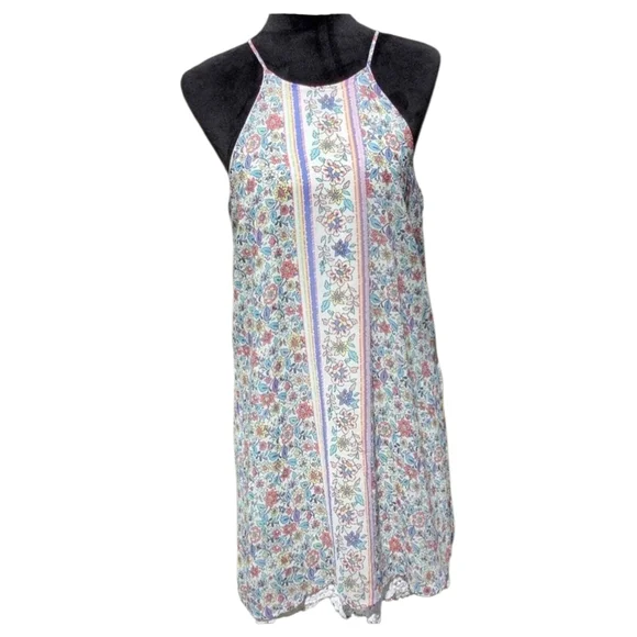 Love Reign Floral Mini Dress - Multicolor Lining Lace Trimmed Lrg Pastels