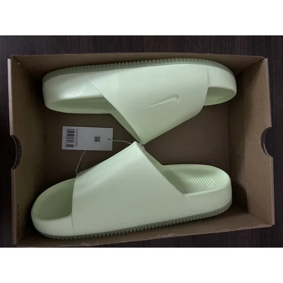 Nike WMNS Calm Slide 'Barley Volt' - Size 12 - DX4816 702 - New/No‎ Lid