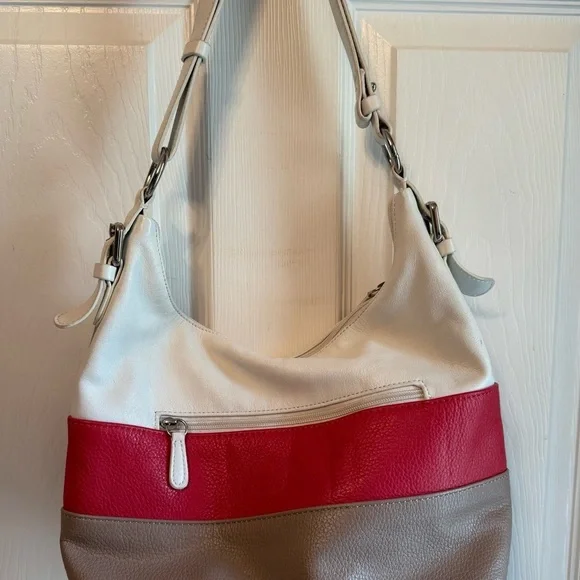 Gianni Bernini tri-color leather shoulder bag.