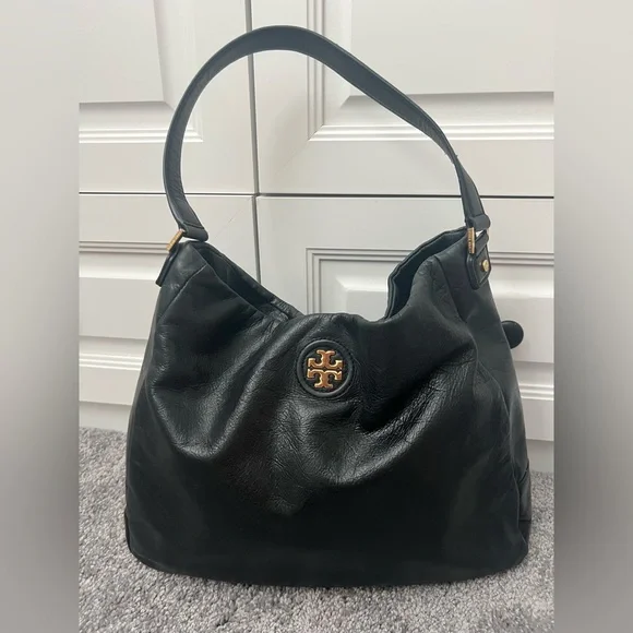 Tory Burch Black Leather Hobo Bag