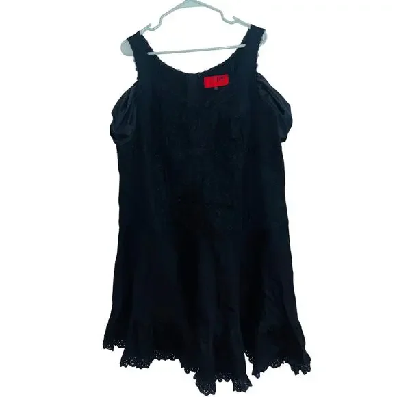 Tripp NYC Women's Steampunk Lace Bodice Dress Cold Shoulder Black Size xl