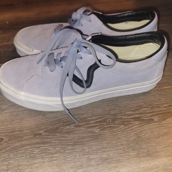 Vans Off the Wall tennis skateboard shoes Womens 8/mens 6.5 Grey‎ Suede-b…