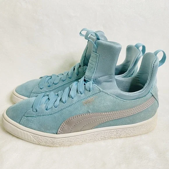 Puma Fierce Suede Basketball High Top Shoes Teal Women's 5.5c Y2K Athleasure