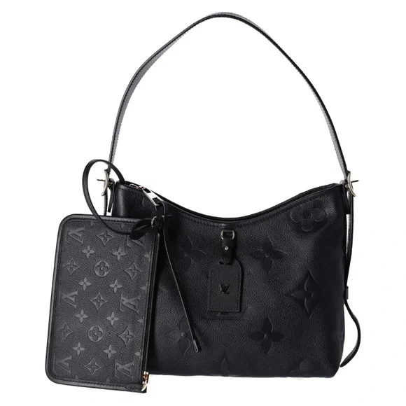Louis Vuitton Carryall Zip NM PM Hobo M46288 Noir Monogram Empreinte + Pouch