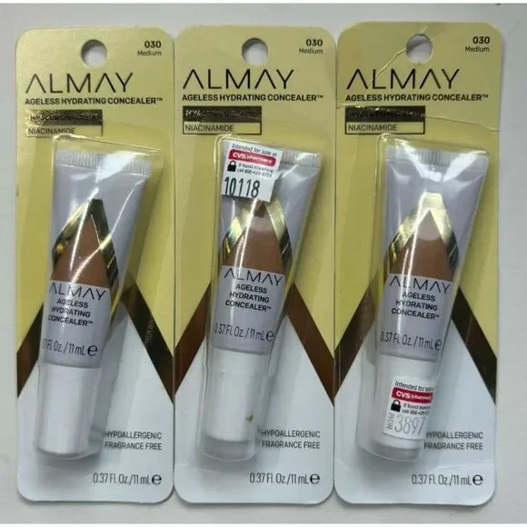 Almay Ageless Hydrating Concealer 030 Medium Hypoallergenic Lot of 3