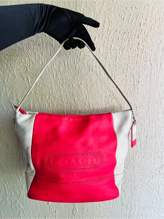 Coach Legacy Weekend Color-block Leather Shoulder Bag