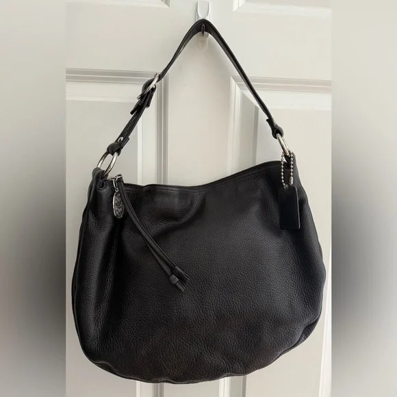 COACH Ali Black Leather Colette Hobo Shoulder Bag | Like‑New Pre‑Loved