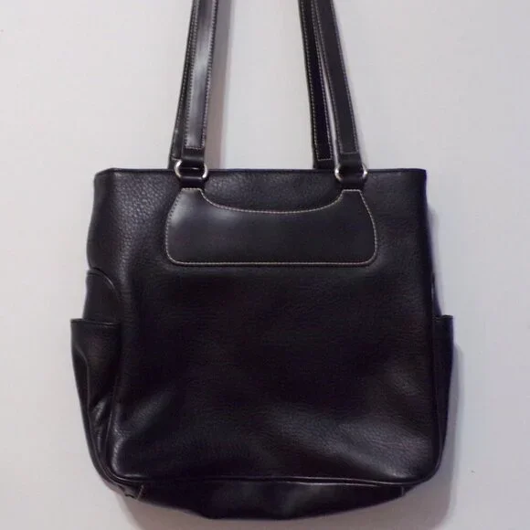Jaclyn Smith Black Hobo Silver Accents Handbag