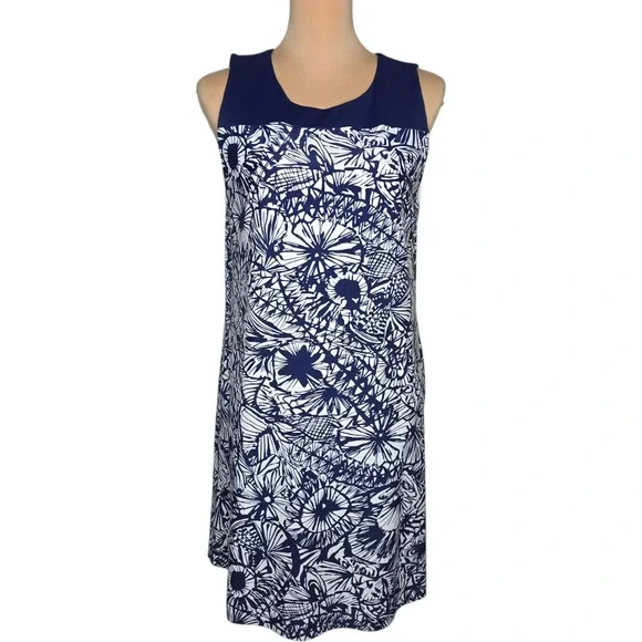 Jude‎ Connally Molly Dress Blue White Floral Size L
