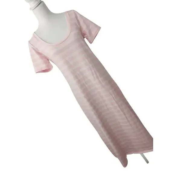 NWOT! J. CREW! TWO TONED PINK STRIPED 100% FINE KNIT COTTON SHIRT DRESS! SZ M