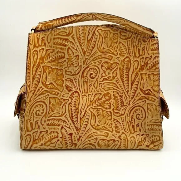 NEW Embossed Floral Gold Toned Leather HYPE Handbag