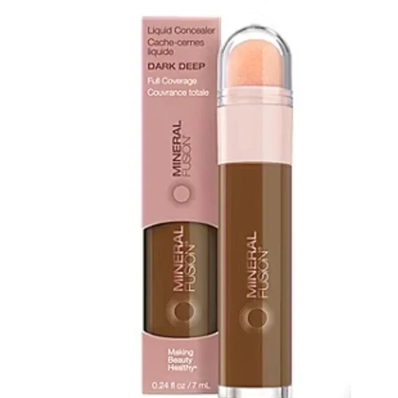Mineral Fusion Liquid Concealer Dark Deep Full Coverage 0.24 fl oz New