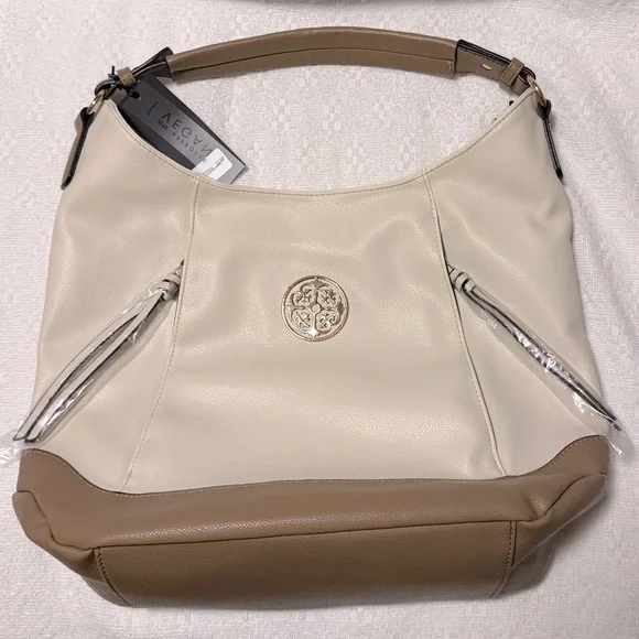 Deluxity Cream and Tan Hobo Bag