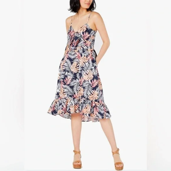 NWOT Maison Jules Banana Leaf Print Dress - Size 8