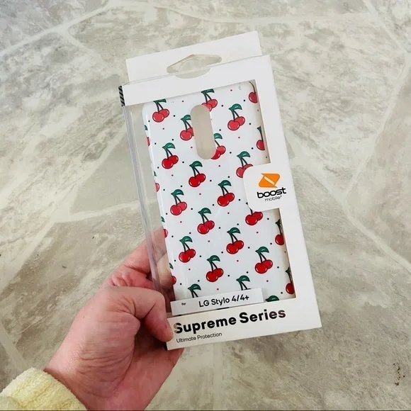 LG stylo 4/4T white cherry ultimate protective phone case supreme series