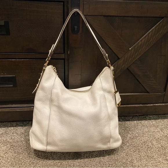 Michael Kors Bowery Large Hobo/Tote Bag in Optic White