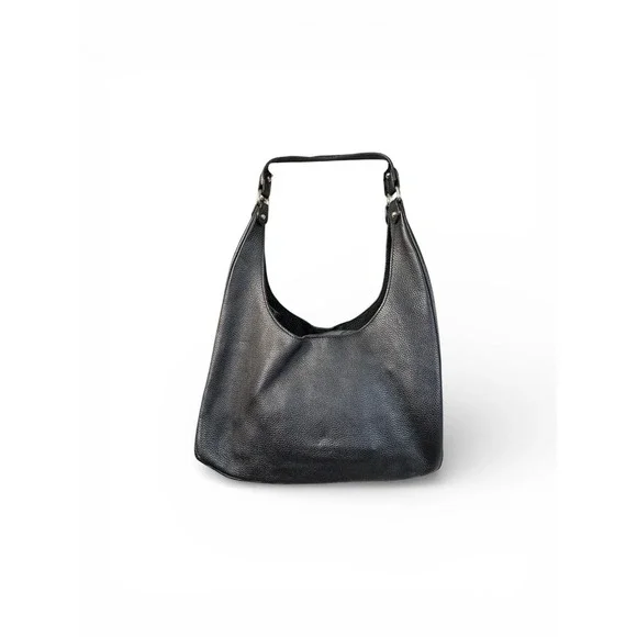 St John‎ Large Hobo Bag Leather Black Classic Silver Hardware Designer Old Money