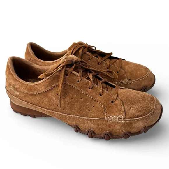 SKECHERS Relaxed Fit BIKERS Contained Sneakers Women’s Size 10 Brown Suede NEW