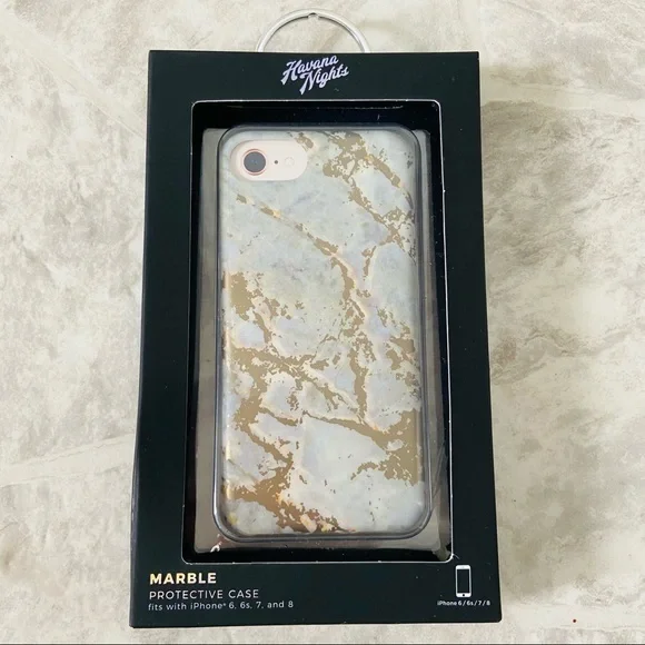 NWT Havana Night silver marble protective iPhone case size 6, 6S, 7 & 8
