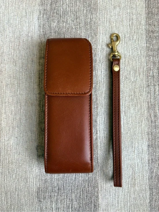 COACH Vintage Cell Phone Case British Tan Leather Sunglasses Wristlet FS4520