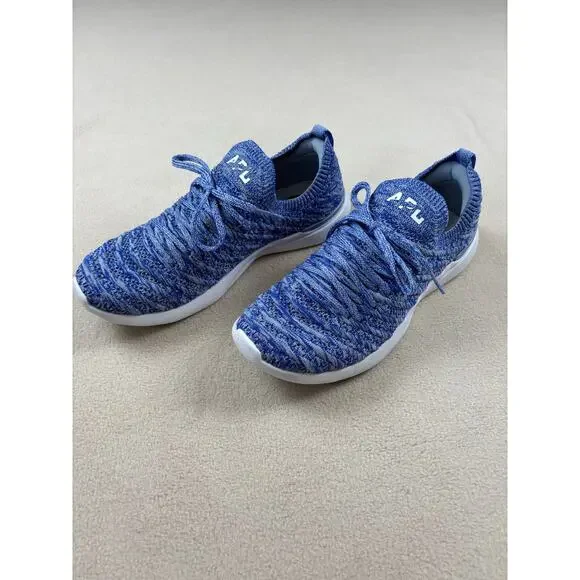 Women's APL Techloom Wave running athletic Sneakers EUC size 8 blue white