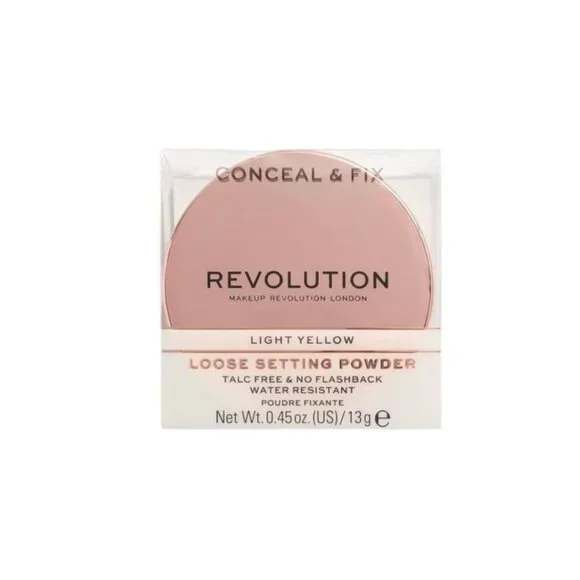 Revolution Conceal & Fix Setting Powder – Light Yellow New