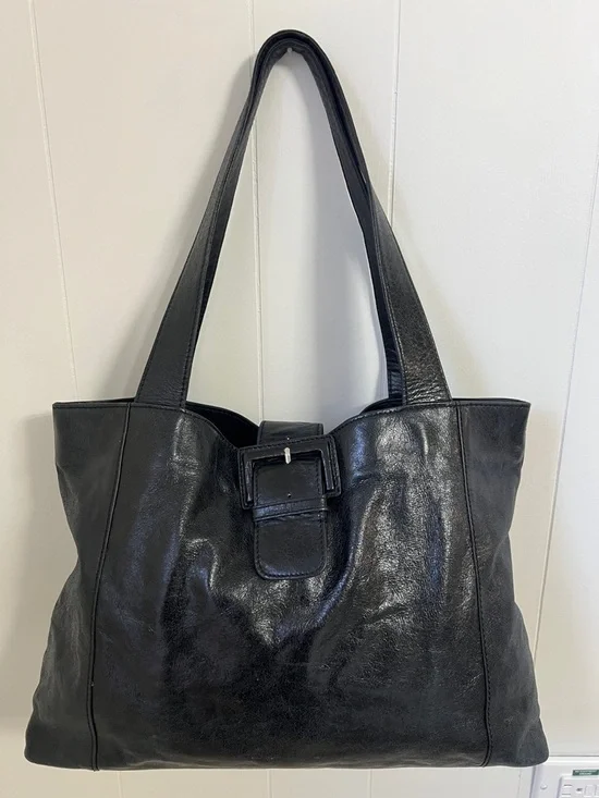 Vintage Y2K Hobo The Original Black Soft Leather Vintage Large Shoulder Tote Bag
