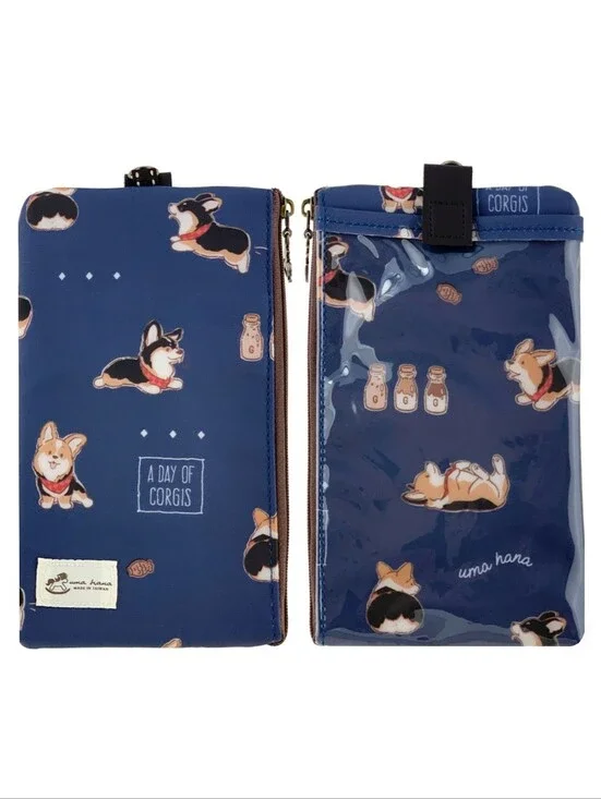 Waterproof Tricolor Corgi Phone Case Pouch W/ Neck Strap