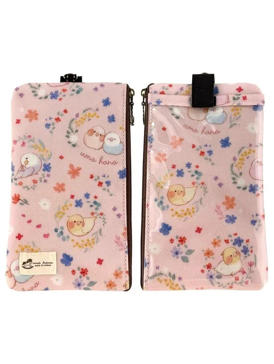 Waterproof Floral Bird Phone Case Pouch W/ Neck Strap
