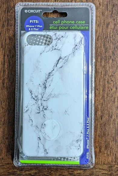 iPhone 7 Plus & 8 Plus Plastic Marble Cell Phone Case, New