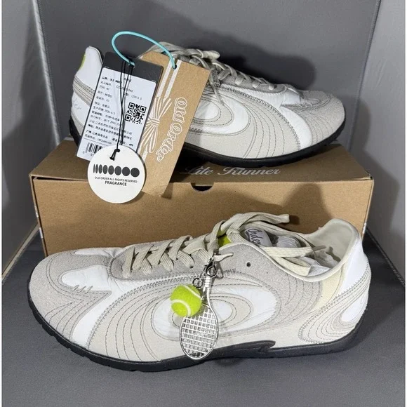 OLD ORDER Turbo Lite 2.0 Tennis Beige Shoes Size 8.5 2000's Y2K Style