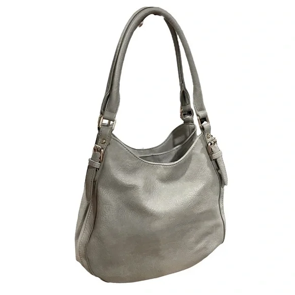Grey Hobo Bag good condition non branded with gold detail