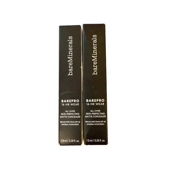 NWT 2pk bareMinerals BarePro Concealer 0.25oz Light 250 Neutral SPF 25 Matte