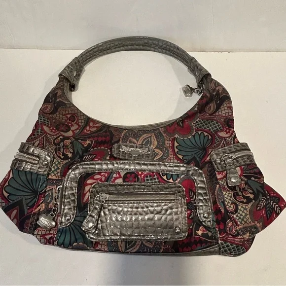 Kathy Van Zeeland Y2K Paisley Print Shoulder Bag Purse, Vintage, Boho, Designer
