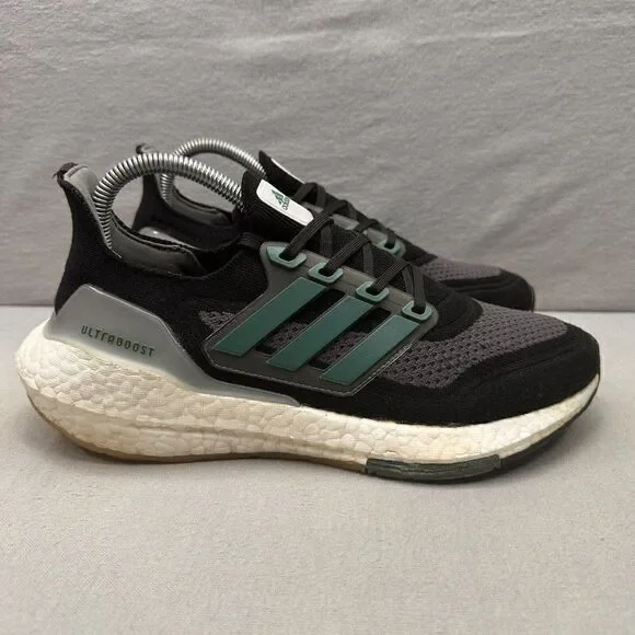 adidas UltraBoost 21 Mens Size 7 (Womens 8) Shoes‎ Black Sub Green Athletic