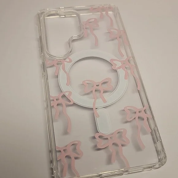 Brand new Samsung S25 Ultra Pink Bow Silicone Phone case