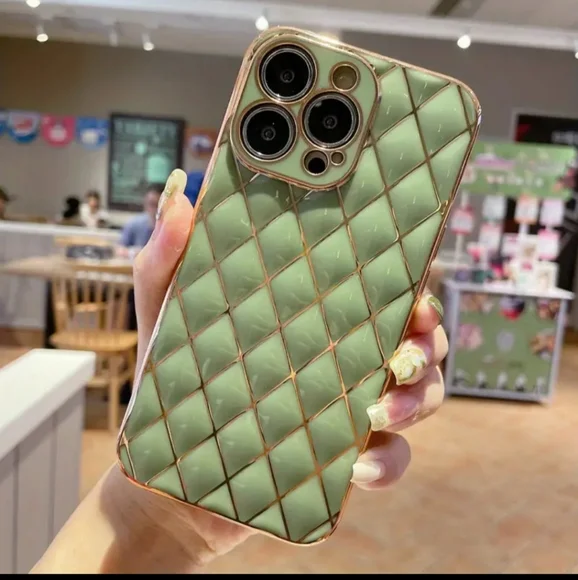 Brand new Apple IPhone 14 Pro Max Quilted Green Grass Soft Silicone Phone case