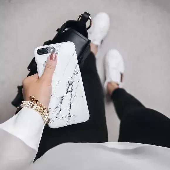 Burga White Gray Black Marble iPhone Snap Case 11 Pro Max NWT