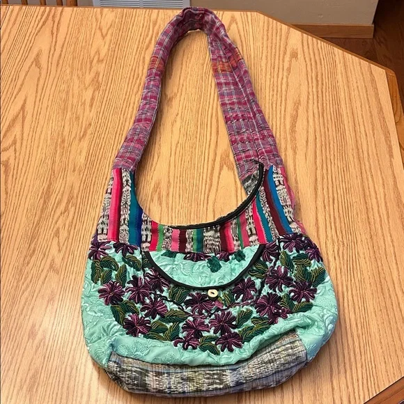 Hippie Handmade Recycled Patchwork Colorful Embroidered Women's Bag