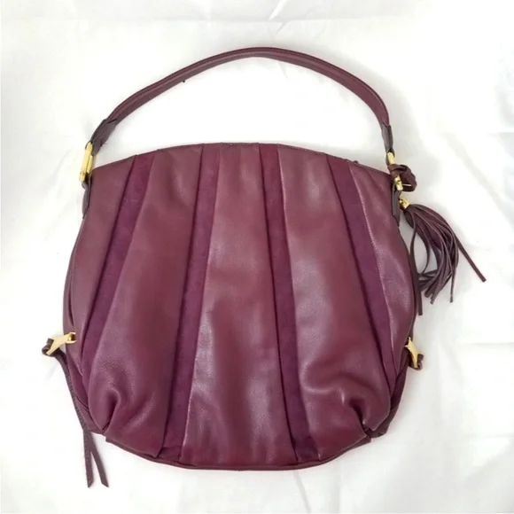 AIMEE KESTENBERG Leather and Suede Tuscany Designer Hobo Bag w/Gold and …