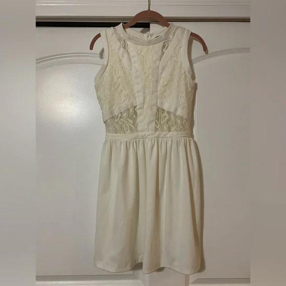 Aqua Cream Medium Fit & Flare Dress