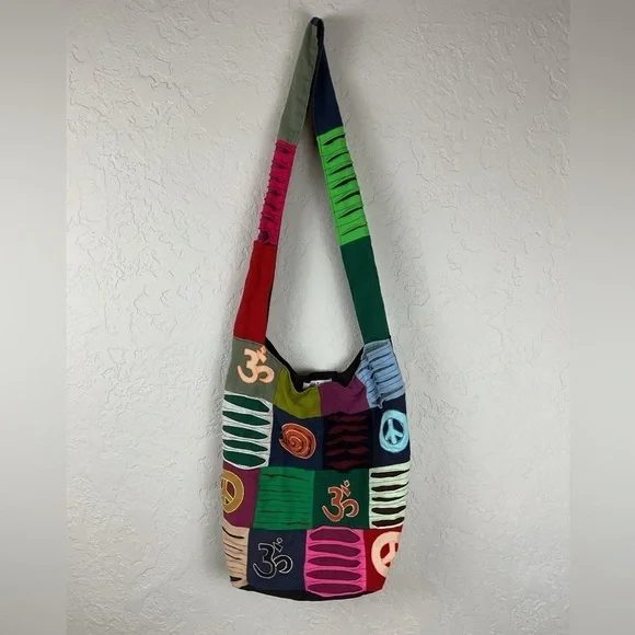 Tribe Azure Cotton Hobo Shoulder Crossbody Bag Razor Cut