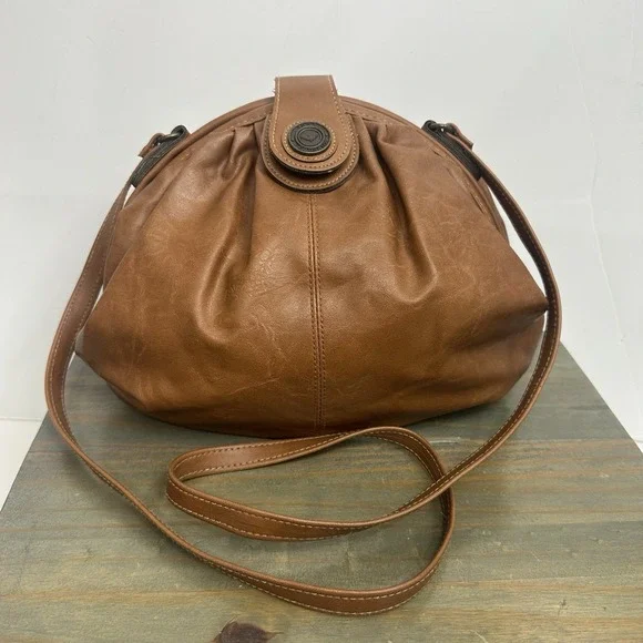 Vintage Capezio‎ 1887 Doctor Frame Bucket Bag Brown Crossbody handbag Hobo