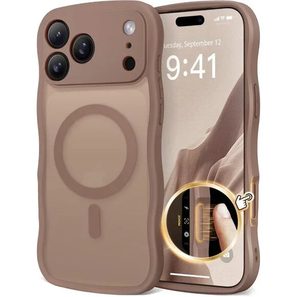 Women Brown Iphone 17 Pro Max Case Full Camera Protection Compatible Mag Safe